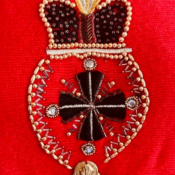 VTG Marisa Christina Red Lambswool/Angora Beaded Sequins Women Sweater Size S - Picture 6 of 14